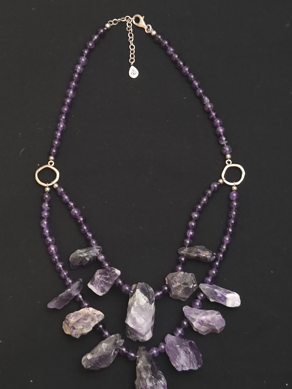 Studio Barse Amethyst Sterling Silver Multi-Strand Statement Necklace